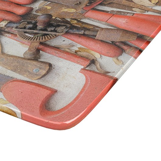 Gereedschap Antiek Rustiek Rood Man Tool Snijplank (Hoek)