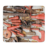 Gereedschap Antiek Rustiek Rood Man Tool Snijplank (Voorkant)