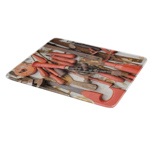 Gereedschap Antiek Rustiek Rood Man Tool Snijplank (Hoek)