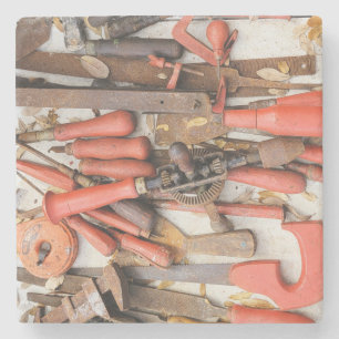 Gereedschap Antiek Rustiek Rood Man Tool Stenen Onderzetter