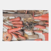 Gereedschap Antiek Rustiek Rood Man Tool Theedoek (Horizontaal)