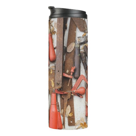 Gereedschap Antiek Rustiek Rood Man Tool Thermosbeker (Geroteerd rechts)