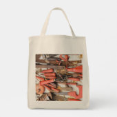 Gereedschap Antiek Rustiek Rood Man Tool Tote Bag (Achterkant)