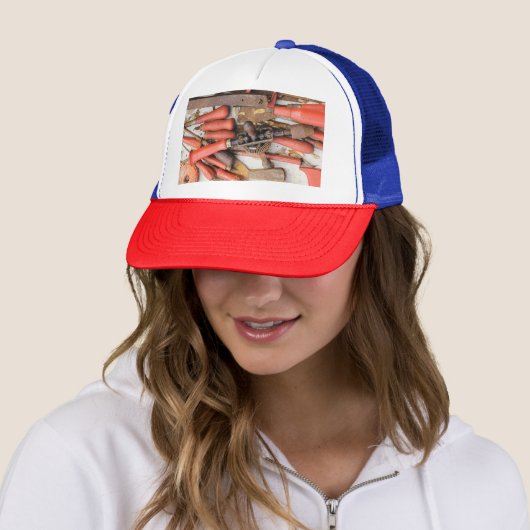 Gereedschap Antiek Rustiek Rood Man Tool Trucker Pet (In situ)