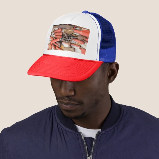Gereedschap Antiek Rustiek Rood Man Tool Trucker Pet (In situ)