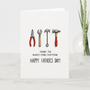 Gereedschap Bedankt Vaderdag Kaart