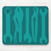 Gereedschap - Blauwgroen schaduwen Muismat (Voorkant)