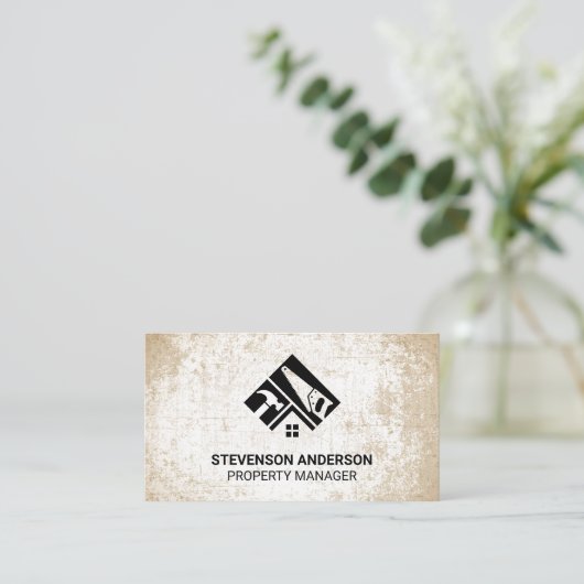 Gereedschap Carpenter | Grunge-structuur Visitekaartje (Staand voorkant)