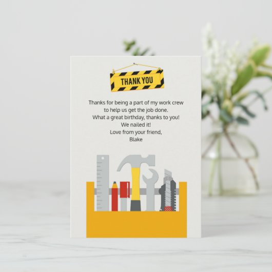 Gereedschap Dank u Opmerking Kaarten, Handyman Sta Bedankkaart (Staand voorkant)