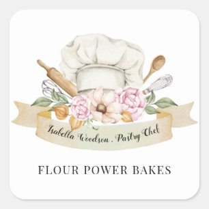 Gereedschap Gereedschap Baker Pastry Chef Waterver Vierkante Sticker