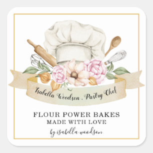 Gereedschap Gereedschap Baker Pastry Chef Waterver Vierkante Sticker