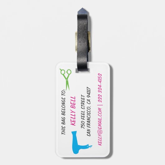 Gereedschap Haarstijlen 2 Bagagelabel (Achterkant verticaal)