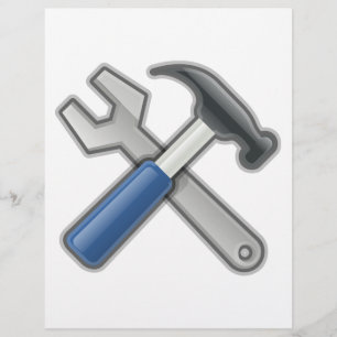 Gereedschap, hammer en moersleutel flyer