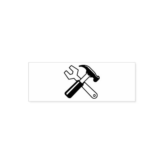 Gereedschap, hammer en moersleutel  zelfinktende stempel (Design)