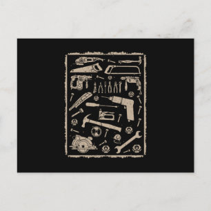 Gereedschap met lijst briefkaart