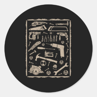 Gereedschap met lijst  ronde sticker