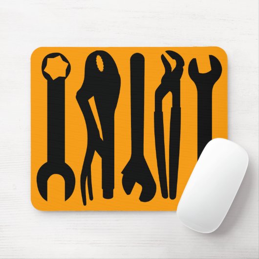 Gereedschap - Oranje FF9900 Muismat (Met muis)