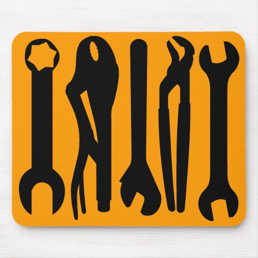 Gereedschap - Oranje FF9900 Muismat (Voorkant)