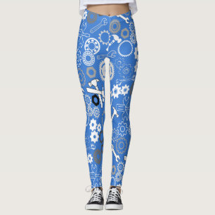 Gereedschap Patroon 01.b LBlue BG Leggings