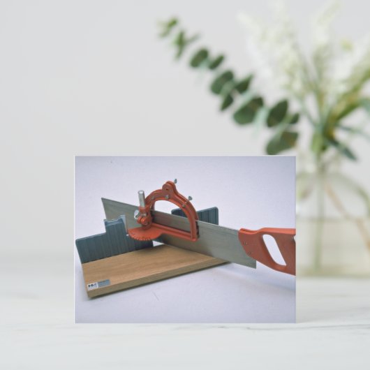 Gereedschap van Handel- Mitre doos met zaag Briefkaart (Staand voorkant)