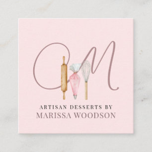 Gereedschap voor gebak Schuif Roze Bakkerbakkers Vierkante Visitekaartje