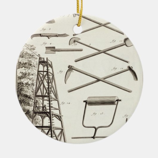 Gereedschap voor het tuineren en een mobiel snoepp keramisch ornament (Voorkant)