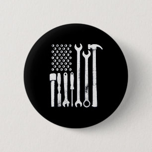 Gereedschap voor monteurs Amerikaanse vlag Usa Kun Ronde Button 5,7 Cm