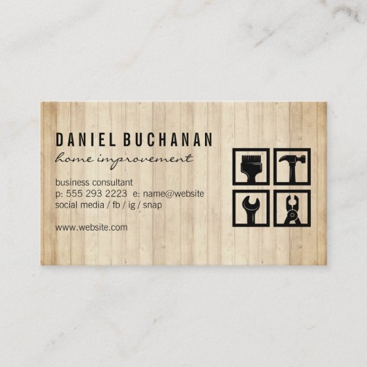 Gereedschap voor thuisreparatie | Timmerman Visitekaartje (Voorkant)