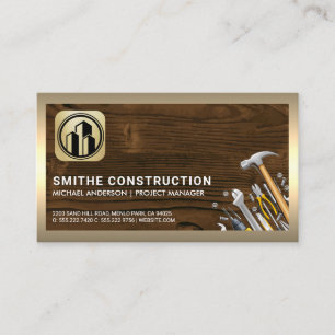 Gereedschappen voor gebouwen Hout Goudgrens Visitekaartje