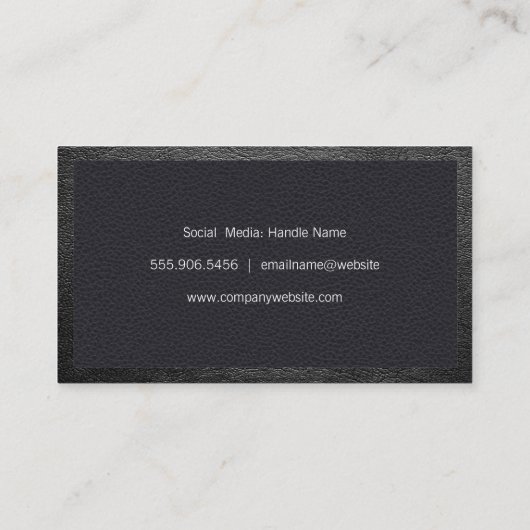 Gereedschappen voor haarstijlen | Zwart leder op z Visitekaartje (Achterkant)