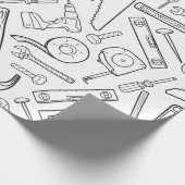 Gereedschappen zwart-wit cadeaupapier (Hoek)