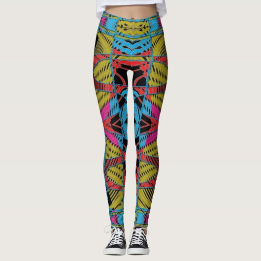 Geregen regenboog leggings (Voorkant)