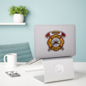 GEREGERDE FIREFIGHTER STICKER (Laptop op bureau)