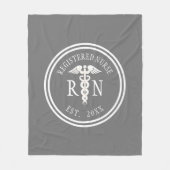 Geregistreerd Afstuderen Nurse RN Caduceus Jaar Fleece Deken (Voorkant)
