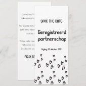 Geregistreerd partnerschap kaart tekst (Voorkant / Achterkant)