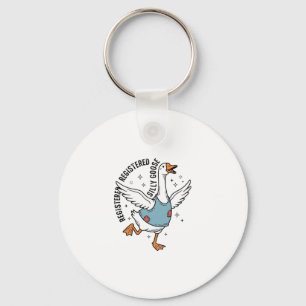Geregistreerd Silly Goose Vintage Vector T-shirt O Sleutelhanger