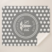 Geregistreerd urse Afstuderen grijs wit monogram Sherpa Deken (Voorkant (horizontaal))