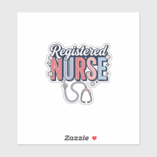Geregistreerd Verpleegster Vintage Vector Shirt On Sticker