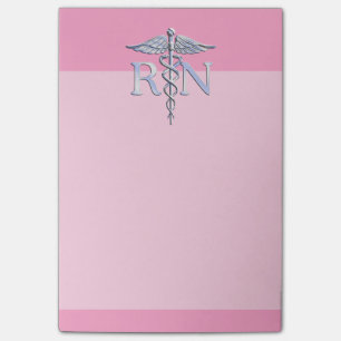 Geregistreerd zilver Caduceus lichtroze decor Post-it® Notes