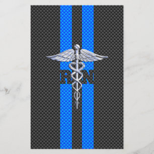 Geregistreerd zure RN Caduceus koolstofvezeldecor Briefpapier