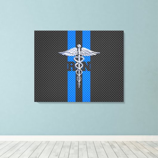 Geregistreerd zure RN Caduceus koolstofvezeldecor Canvas Afdruk (Insitu (Houten vloer))