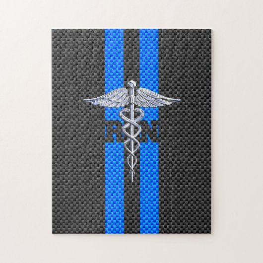 Geregistreerd zure RN Caduceus koolstofvezeldecor Legpuzzel (Verticaal)