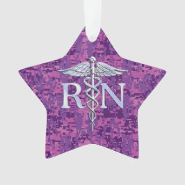 Geregistreerd zure RN Caduceus op Fuchsia Camo Ornament