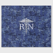 Geregistreerd zure RN Caduceus op Navy Blue Camo Cadeaupapier (Vlak)
