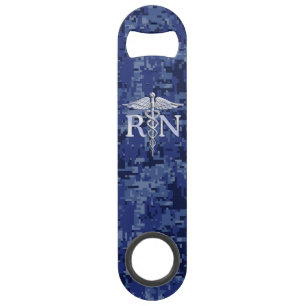 Geregistreerd zure RN Caduceus op Navy Blue Camo Speed Flessenopener