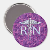 Geregistreerd zure RN Caduceus op roze Camouflage Magneet (Voorkant / Achterkant)