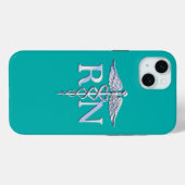 Geregistreerd zure RN Caduceus op Turquoise Case-Mate iPhone Case (Achterkant (horizontaal))