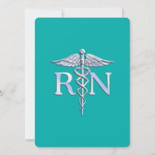 Geregistreerd zure RN Caduceus op Turquoise Kaart
