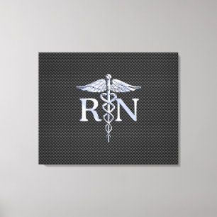 Geregistreerd zure RN Caduceus Snakes Carbon Canvas Afdruk