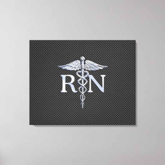 Geregistreerd zure RN Caduceus Snakes Carbon Canvas Afdruk (Voorkant)